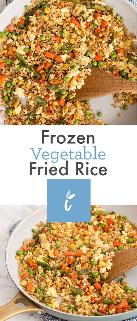 Frozen Mixed Vegetable Recipes, Frozen Vegetable Recipes, Mix Vegetable Recipe, Vegetable Fried Rice Recipe, Veggie Fried Rice, Fried Rice With Egg, Making Fried Rice, Vegetable Fried Rice, Vegetable Rice