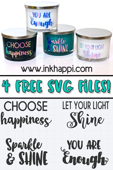 Free SVG files! How to put Vinyl sayings on glass candles using Cricut. Cricut Candles, Short Scriptures, Vinyl Sayings, Candle Luminaries, Glass Candles, Candle Quotes, Using Cricut, Alcohol Ink Crafts, Vinyl Quotes