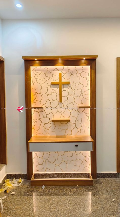 Designs by Painting Works Rk creation, Kollam | Kolo Alter For Jesus, Roopakoodu Christian Home, Modern Altar Design Home Catholic, Alter Design For Home Catholic, Altar Design Home Catholic, Family Alter, Home Prayer Room, Simple Tv Unit Design, Altar Catholic