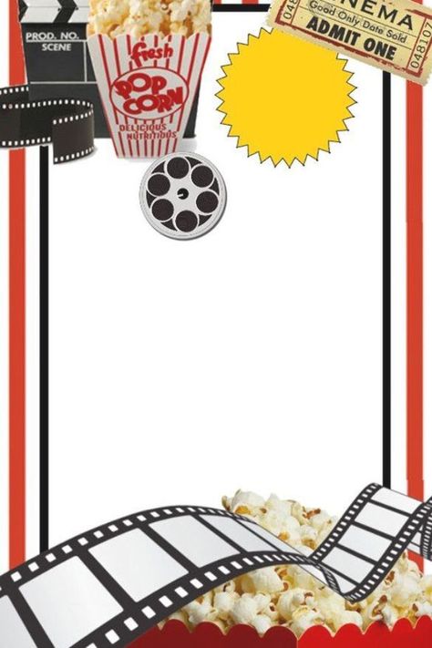 Move Night Idea, Movie Night Poster, Hollywood Theme Classroom, Cinema Party, Movie Night Birthday, Movie Night Birthday Party, Movie Themed Party, Free Green Screen, Hollywood Theme