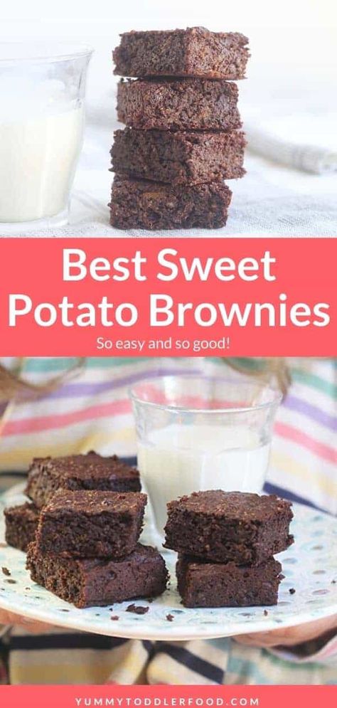 Sweet Potato Brownies Healthy, Brownies Healthy, Potato Brownies, Easy Sweet Potato, Dairy Free Brownies, Sweet Potato Brownies, Healthy Brownies, Less Sugar, Chocolate Dreams