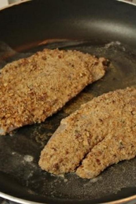 PECAN CRUSTED FISH (sallye) Pecan Crusted Flounder, Pecan Crusted Snapper, Pecan Crusted Fish, Pecan Crusted Tilapia, Crusted Fish, Grilled Sweet Potatoes, Recipes Seafood, Baked Fish, Spinach Salad