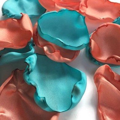 Turquoise and peach handmade rose petals https://www.etsy.com/listing/238247619/turquoise-and-peach-flower-petals-rose #wedding #engaged #couples #etsy #etsymntt Rose Petals Table Decor, Flower Girl Petals, Passion Flowers, Eclectic Gifts, Sayaka Miki, Peach Aesthetic, Bridal Shower Decor, Teal Wedding, Baby Shower Decor