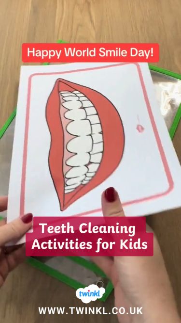 Teeth Cleaning Activities for Kids | Twinkl Teaching Resources World Oral Health Day Activities, Tooth Cleaning Activity, Dental Day Preschool, Dental Heath Craft Preschool, Teeth Cleaning Activity For Preschool, Tooth Health Kids Activities, Oral Hygiene Activities For Preschoolers, Cleaning Teeth Activities Eyfs, Brushing Your Teeth Activities For Kids