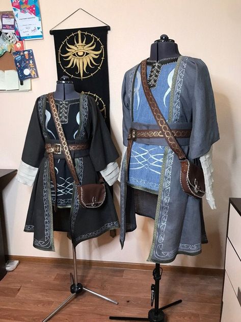 Skyrim Clothing, Dragon Outfit Aesthetic, Skyrim Bosmer, Mage Clothes, Skyrim Clothes, Dnd Character Aesthetic, Warlock Dnd, Skyrim Cosplay, Gothic Dark Academia