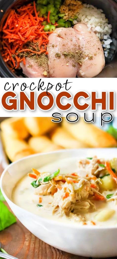 Crock Pot Chicken Gnocchi Soup Olive Garden, Gnocchi Chicken Soup Crock Pot, Chicken Bacon Gnocchi Soup Crockpot, Creamy Crockpot Chicken Gnocchi Soup, Crockpot Chicken Nochi Soup, Easy Crockpot Gnocchi Soup, Crockpot Chicken And Gnocchi Dumplings, Ground Turkey Gnocchi Soup, Creamy Chicken Gnocchi Soup Crock Pot