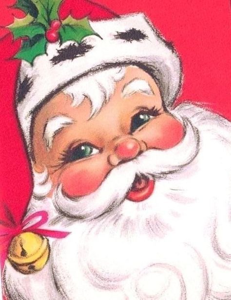 Santa Claus Drawing, Images Noêl Vintages, Santa Faces, Christmas Card Digital, Santa Paintings, Santa Art, Saint Nick, Candy Ornaments, Street Fair