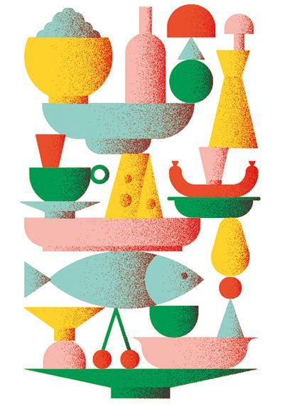 Giacomo Bagnara / http://giacomobagnara.tumblr.com Giacomo Bagnara, Illustration Design Graphique, Graphisches Design, Contemporary Illustration, Illustration Food, Art Et Illustration, Flat Illustration, Editorial Illustration, Types Of Food