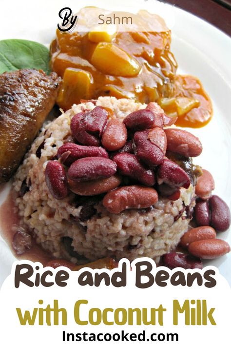 Enjoy a flavorful Rice and Beans with Coconut Milk recipe. A perfect side dish with a creamy coconut twist. Ready in under 45 minutes! Coconut Beans And Rice, Tropical Rice, Rice Recipes Side, Delicious Miss Brown, Eat Healthy Meals, Rice Coconut, Creamed Rice, Flavorful Rice, Beans Beans