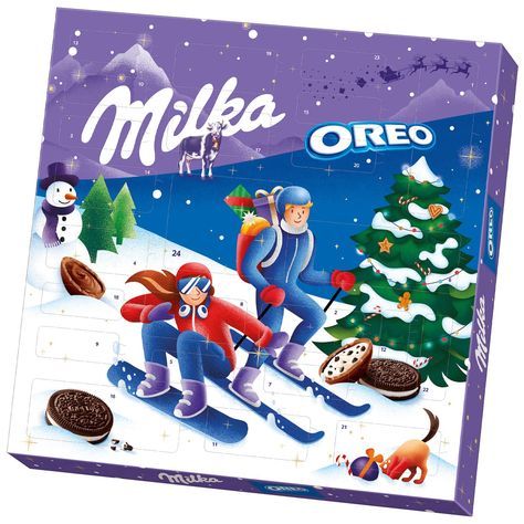 Milka & OREO Adventskalender 1 x 284g I Adventskalender mit Schokolade und OREO Keksen I Weihnachtskalender I Schoko Adventskalender I mit Milka Schoko Bonbons Alpenmilch und OREO Toy Advent Calendar, Advent Calenders, Frosted Flakes Cereal Box, Cereal Box, Oreo, Advent Calendar, Advent, Snoopy, Toys