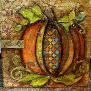 pumpkin mixed media-ideas for the fall                                                                                                                                                                                 More Altered Canvas, Carte Halloween, Folding Origami, Autumn Crafts, Mixed Media Projects, Mixed Media Art Journaling, Autumn Art, Art Journal Pages, Mixed Media Canvas