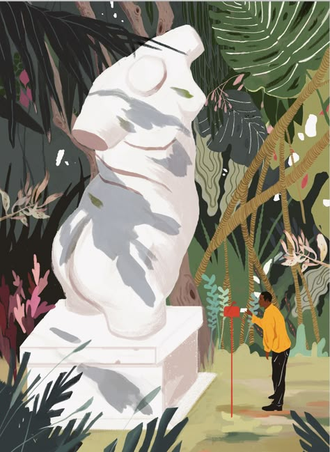 Statue Character Design, Statue Illustration, Landscape Illustration, Ethereal Art, Editorial Illustration, Illustration Character Design, Funny Art, Illustrations Posters, Animation Art