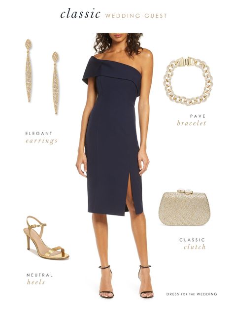 How to style a classic navy blue dress for a wedding guest  #weddingguest #fallfashion #dresses #bluedress #weddingguestdress #cocktaildress Woman Guest Wedding Outfit, Navy Blue Dress Wedding Guest, Accessories For Navy Blue Dress Formal, Navy Dresses For Wedding Guest, Navy Blue Wedding Dress Guest, Navy Blue Dress Styling, How To Style A Navy Blue Dress, Navy Blue Dress For Wedding Guest, Navy Blue Wedding Guest Outfit