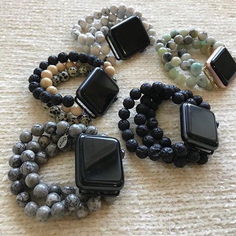 We are taking pre-orders for these bad boys! $50. They go quick so make sure to order before they’re gone!    #Regram via @apricotlanebolingbrook Bead Apple Watch Band, Beaded Apple Watch Bands, Diy Watch Band, Diy Watch, Watch Bracelets, Beaded Beads, Boutique Style Outfits, Wrist Candy, Grey Beads