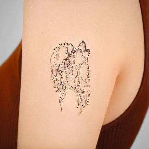 Teen Wolf Tattoo, Simple Wolf Tattoo, Wolf Pack Tattoo, Tattoo Ideas For Female, Wolf And Moon Tattoo, Lone Wolf Tattoo, Wolf Tattoos For Women, Geometric Wolf Tattoo, Creative Tattoo Ideas