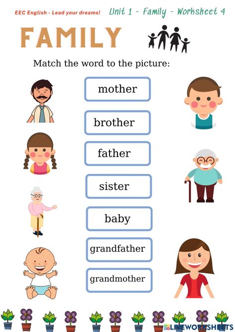 Kg 1 Worksheets English, My Your Worksheet, Family Worksheets For Kids Kindergarten, Toddler Learning Activities Printables, Family Worksheets For Kids, Family Worksheets, Family Worksheet, English Learning Books, English Activities For Kids