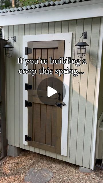 Brittni Poisson | Design, DIY & Chickens on Instagram: "Easily the most asked about feature of my coop, aside from maybe the wallpaper, of course 😉  My semi-Dutch door makes venting the coop in the warmer months easy, without sacrificing their safety.  The plans for this door are in the link in my bio 🙂  #chickencoop #chickensofinstagram #chickenkeeping" Dutch Door On Chicken Coop, Dutch Door For Chicken Coop, Chicken Coop Screen Door Diy, Coop Doors Ideas, Chicken Coop Dutch Door, Dutch Door Chicken Coop, Inside Of A Chicken Coop, Chicken Coop Door Diy, Chicken Coop Wallpaper