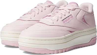 PRICES MAY VARY. Women's Fashion Sneakers: Complete with classic Reebok logos and a clean, casual design, our fashion sneakers for women are a must-have addition to any modern, low-key look Premium Construction: Ideal for daily wear, our women's tennis shoes offer unmatched style and a durable rubber sole for support that’s designed to last Superior Performance: These comfortable shoes for women offer the perfect blend of style and performance via a soft yet supportive upper and underfoot cushio Pink Reebok, Reebok Logo, Womens Tennis Shoes, Reebok Club C, Club C, Reebok Women, Casual Design, Girls Sneakers, Fashion Sneakers