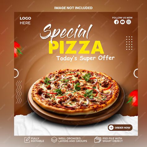 Premium PSD | Special Pizza Offer Post social ad Special Pizza, Social Ads, Graphic Resources, Pizza, Pizzas