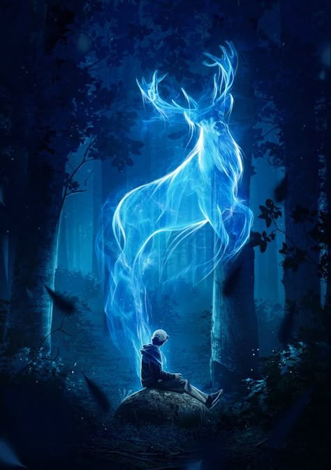 Stag Aesthetic, Harry Potter Stag, Patronus Art, Stag Patronus, Deer Tattoo Designs, About Harry Potter, Harry Potter Tattoo, Images Harry Potter, Harry Potter Christmas