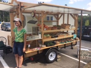 Our mobile farmstand providing fresh veggies to our community Farm Market Ideas, Farmers Market Display, Produce Stand, Vegetable Stand, Social Service, Market Stands, Stand Ideas, Garden Stand, Market Ideas