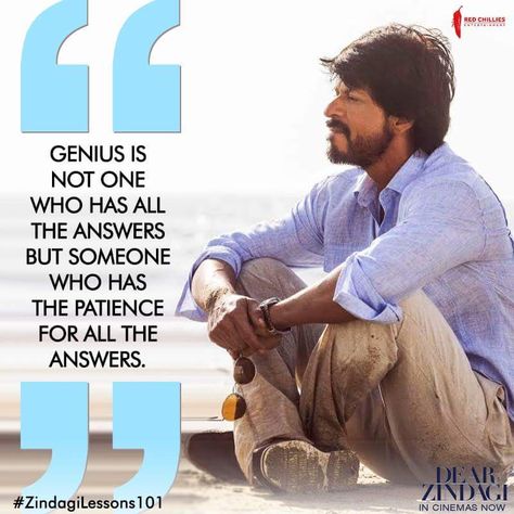 Shahrukh Quotes, Zindagi Quotes Hindi, Famous Film Quotes, Shah Rukh Khan Quotes, Filmy Quotes, Dear Zindagi Quotes, Dear Zindagi, Movie Dialogues, Bollywood Quotes