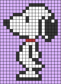 Alpha pattern #32790 variation #93530 | BraceletBook Snoopy Graph Pattern, Snoopy Alpha Pattern Crochet, Alpha Patterns Cartoon, Pochacco Alpha Pattern, Alpha Square Pattern, Panda Alpha Pattern, Snoopy Tapestry Crochet, Square Drawing Pattern, Pixel Art Pattern Easy Small Cute