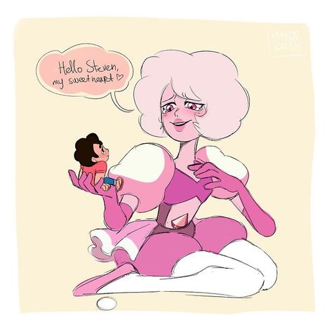 Spinel And Pink Diamond, Steven And Pink Diamond, Pink Diamond And Steven, Diamond Steven, Perla Steven Universe, Steven Universe Diamond, Pink Diamond Steven Universe, Steven Universe Drawing, Space Rocks