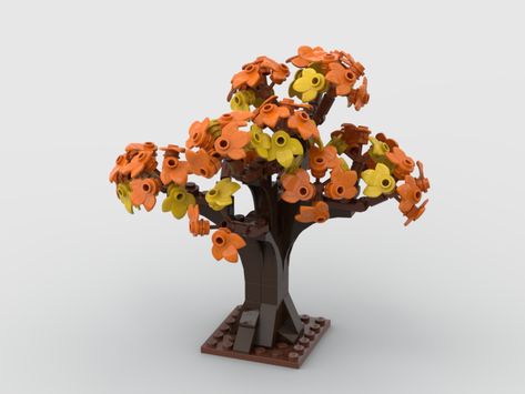 LEGO MOC-88798 Autumn Tree - building instructions and parts list. Lego Tree, Autumn Tree, Building Instructions, Lego Parts, Lego Moc, Autumn Trees, Lego, Building