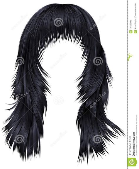 Hair No Face, No Face, Long Hair Women, Hair Pictures, Brunette Hair, 3d Illustration, Beauty Fashion, Stock Illustration, Black Color