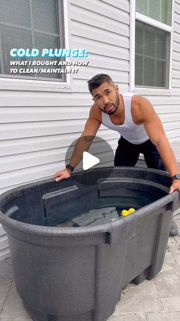 kristian elvina on Instagram: "COLD PLUNGE: what to buy, how to clean/maintain, and general tips!

What I Bought: 
• 100gal stock tank
• hydrogen peroxide 
• water stabilizer
• epsom salt
• pool skimmer (that got edited out)
• sledgehammer
• thermometer, preferably with rubber ducky
• outdoor furniture cover

Cleaning and Maintenance (totals are for 100gal water)
• ~1/2tbsp water stabilizer  and ~6oz hydrogen peroxide (to limit bacteria and calcification)
• 1/2c of epsom salt (to lower freezing temperature)
• Repeat this process every 2-3 weeks (may need to do more often in warmer climates)
• Use pool skimmer and cover tub immediately after use

General Tips
• Rinse off or shower before plunging
• Wear shoes/flip flops (I wear @kanefootwear ) before hopping in to keep sand and dirt out of Salt Pool, Shoes Flip Flops, Pool Skimmer, Cold Plunge, Stock Tank, Ice Baths, Hydrogen Peroxide, What To Buy, Epsom Salt