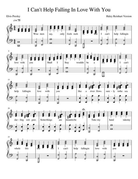 I Can't Help Falling In Love With You|#freesheetmusicforguitar #guitarsheetmusic #popularguitarsheetmusic #guitarnotesforbeginners #Sheetmusic #drumssheetmusic #popularpianosheetmusicfree #Violinsheetmusic Popular Piano Sheet Music, Piano Songs Sheet Music, Piano Music Easy, Easy Sheet Music, Piano Notes Songs, Piano Music Lessons, Clarinet Sheet Music, Can't Help Falling In Love, Easy Piano Songs