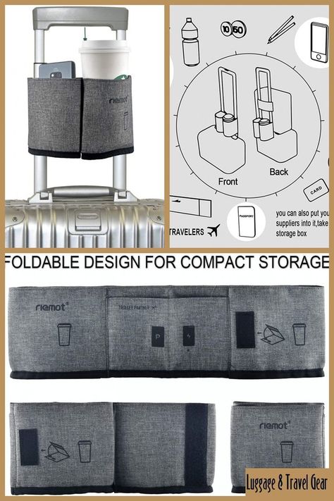 Free Your Hands, Go Travel! Traveling can be a drag, and you don't usually have a free hand to hold a drink especially with kids. But with this suitcase cup holder, you can hold two drinks now. Immediate Convenience - 3 pockets available. Instantly be able to place your phones, passports or small items in one back pocket, and put two drinks in... #Amazon. Amazon Affiliate link #riemot #luggage #travel #cup #holder #free #hand #drink #caddy #hold #coffee #mugs #fits #roll Luggage Cup Holder Pattern, Luggage Travel Cup Holder Diy, Gifts For Flight Attendants, Drink Caddy, Diy Suitcase, Drink Carrier, Diy Luggage, Start Sewing, Suitcase Handle