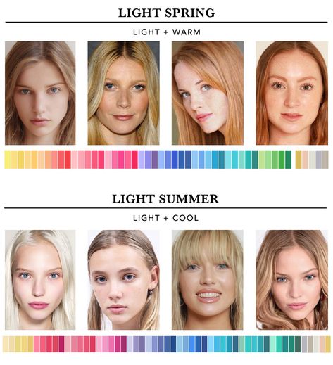 Cool eyes can easily be confused with light eyes if they are on the blue or green Hair Color For Warm Skin Tones, Light Spring Palette, Blonde Hair Pale Skin, Summer Skin Tone, Light Spring Color Palette, Light Summer Color Palette, Spring Skin, Blonde Hair Green Eyes, Light Spring Colors