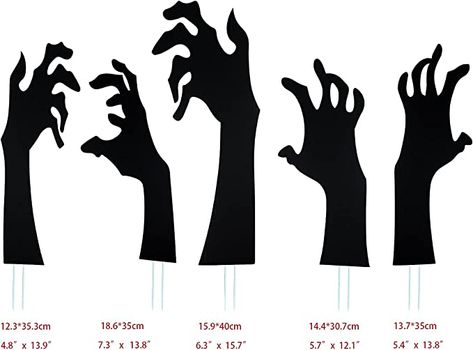 Zombie Signs, Outdoor Ghosts, Halloween Yard Signs, Black Ghost, Zombie Hand, Halloween Garden, Halloween Silhouettes, Yard Decorations, Halloween Yard Decorations