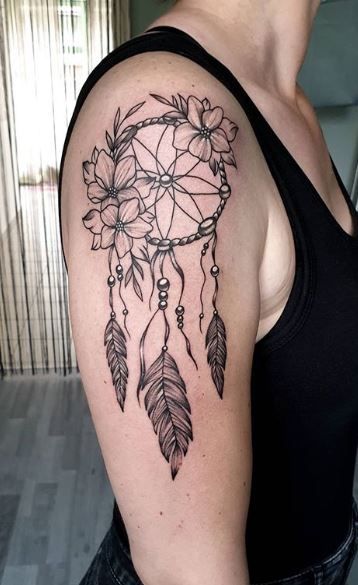 Dreamcatcher Tattoo Thigh, Tattoo Ideas For Females, Arm Sleeve Tattoos For Women, Dream Catcher Tattoo Design, Ocean Tattoo, Tattoos For Women Half Sleeve, Dream Catcher Tattoo, Tattoo Sleeves, Hip Tattoos Women