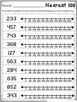 Number Lines - Worksheet School Rounding Worksheets, Rounding Numbers, Line Math, Worksheets For Grade 3, 4th Grade Math Worksheets, 3rd Grade Math Worksheets, Math Charts, Number Lines, Rolling Dice