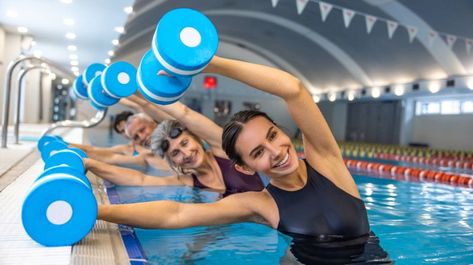 Water Aerobics Routine, Exercises For Flexibility, Water Aerobic Exercises, Swimming Pool Exercises, Aerobic Exercises, Aquatic Exercises, Aerobics Classes, Pool Workout, Water Aerobics