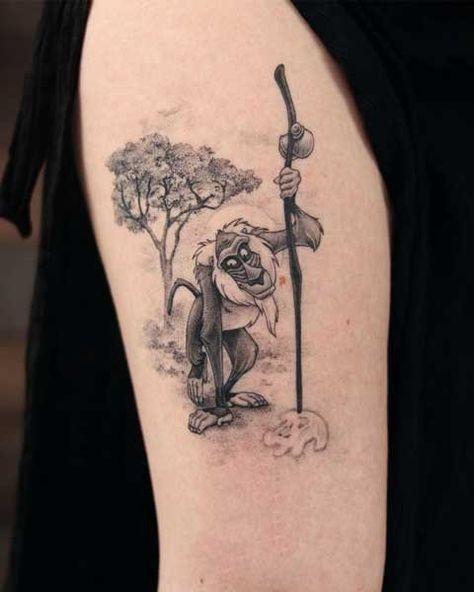 Rafiki Lion King Tattoo, Rafiki Tattoo Ideas, Rafiki Tattoo, Simba Tattoo, Rafiki Lion King, Rafiki Simba, Game Tattoo, Sick Tattoos, Lion King Tattoo