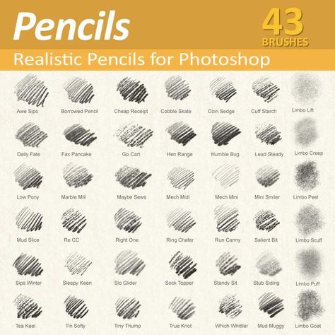 Photoshop Pencils Watercolor Brushes Photoshop, Pencil Texture, Brush Effect, Procreate Ipad Tutorials, Best Procreate Brushes, Photoshop Watercolor, Photoshop Brush Set, Ipad Tutorials, Illustrator Brushes