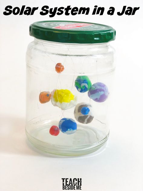 Make a solar system model in a jar!  This fun hands-on science activity is a perfect space project for kids! #science #solarsystem #space #STEMeducation via @karyntripp Astronomy Activities, Astronomy Activity, Solar System Projects For Kids, Solar System Unit, Solar System Activities, Space Activities For Kids, Solar System For Kids, Solar System Model, Solar System Projects