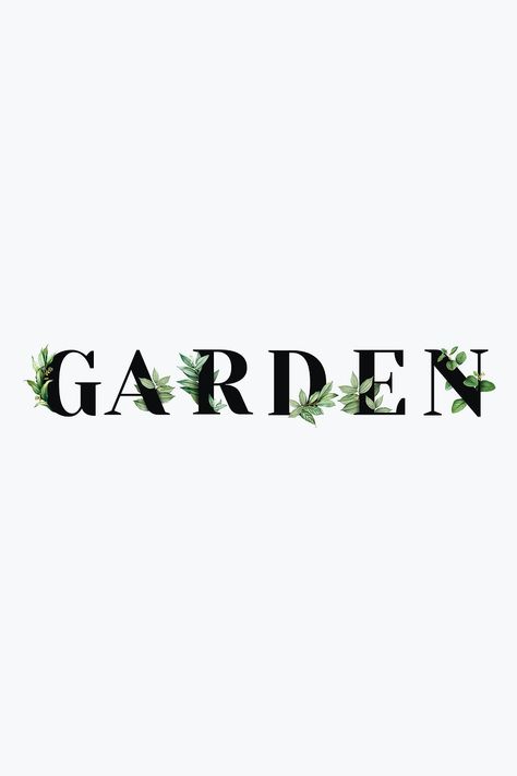 Botanical GARDEN psd word black typography | free image by rawpixel.com / Aum Garden Of Words Background, Plant Calligraphy, Plant Typography, Grass Typography, Botany Word Calligraphy, Garden Font, Logo Garden, Party Font, Party Logo