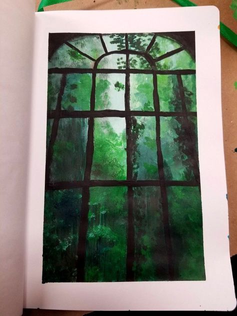 Painting Simple Canvas, Monochromatic Painting, Aesthetic Paintings, Monochromatic Art, Paintings Ideas, Painting Aesthetic, Hippie Painting, Simple Canvas Paintings, Green Paintings