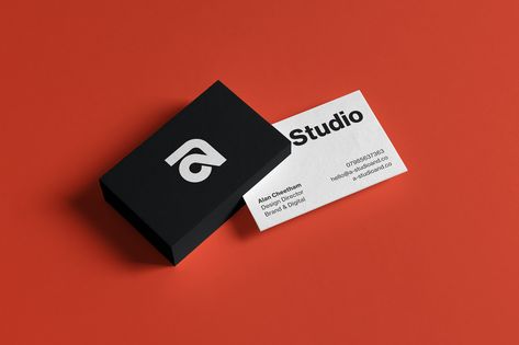 Alan Cheetham designed these business cards for A Studio, an independent graphic design studio based in Nottingham, UK. #businesscards #logo #graphicdesigner Design Studio Business Card, Bold Business Card, Studio Business Card, Motion Typography, Business Card Gallery, Business Card Logo Design, Bold Logo Design, Nottingham Uk, Graphic Design Business Card