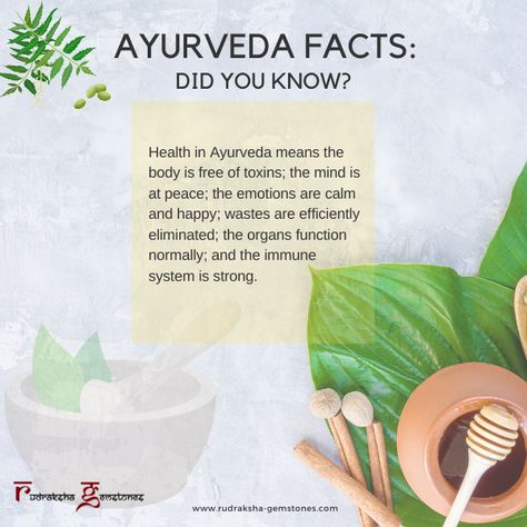 AYURVEDA FACTS: DID YOU KNOW? Health in Ayurveda means the body is free of toxins; the mind is at peace; the emotions are calm and happy; wastes are efficiently eliminated; the organs function normally; and the immune system is strong. #ayurvedafacts #health #rudraksha_gemstones #happy Ayurveda India, Ayurveda Medicine, Ayurveda Life, Sanskrit Words, Did You Know Facts, Food Poster Design, Email Id, Ayurvedic Medicine, Keeping Healthy