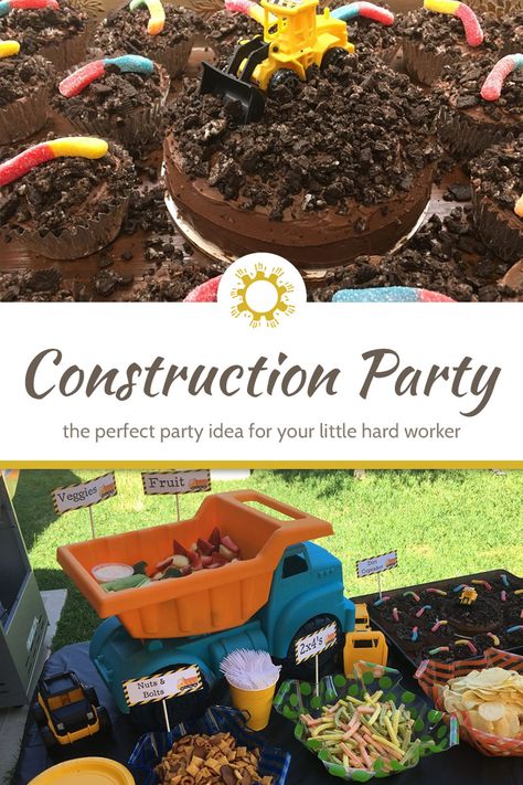 Construction Truck Birthday Party, Bday Party Boy, Construction Truck Birthday, Toddler Birthday Party Themes, Dump Truck Birthday Party, Combined Birthday Parties, Truck Theme Birthday, Construction Theme Birthday Party, Dump Truck Birthday