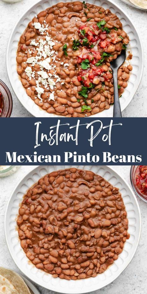 Instant Pot Mexican Pinto Beans Instant Pot Refried Beans Recipe, Instant Pot Refried Beans, Mexican Pinto Beans, Make Refried Beans, Instant Pot Mexican, Homemade Refried Beans, Refried Beans Recipe, Tacos And Burritos, Beans Recipe