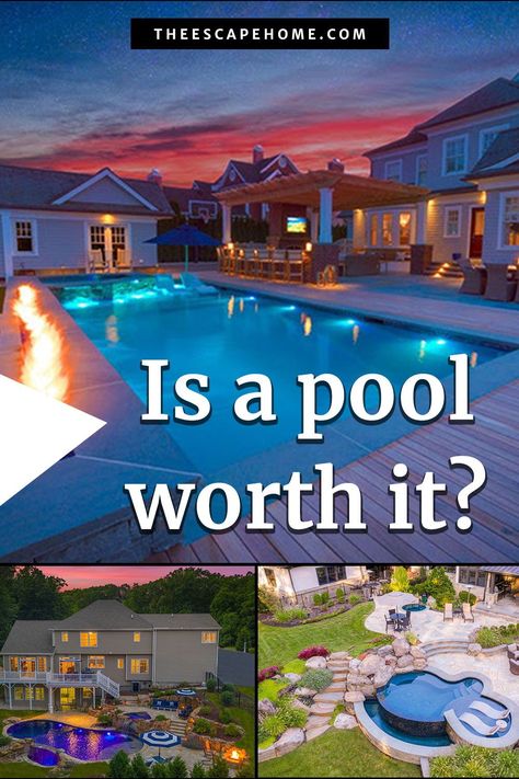 Have you been wondering whether or not it would be worth it to put a pool in your backyard? There are many things to consider before putting in a pool, such as how it will affect your property value during these times. In this informative article, you can find out lots of valuable information to help you make this important decision as a homeowner. Check out this great article for anyone who is wondering if putting in an in-ground pool would be worth it. #theescapehome Latest Home Trends, Residential Pool, Pools Backyard Inground, Pool Contractors, Pool Shapes, Owning A Home, Furniture Trends, Inground Pools, Second Home