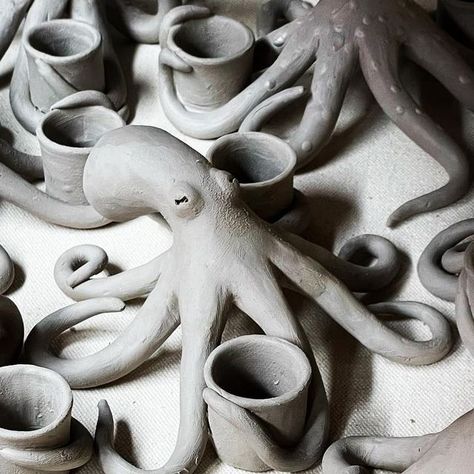 gretchen verplanck on Instagram: "From the depths of seasonal despair, so many tentacles to pull me into the light. #vermontartist #vermontart #ceramicartist #ceramicart #octopusart #candleholder #vermontisgreyandcold" Octopus Tentacles, Octopus Art, Clay Crafts Air Dry, Pottery Ideas, Clay Ideas, Ceramic Artists, Clay Crafts, Ceramic Art, The Light