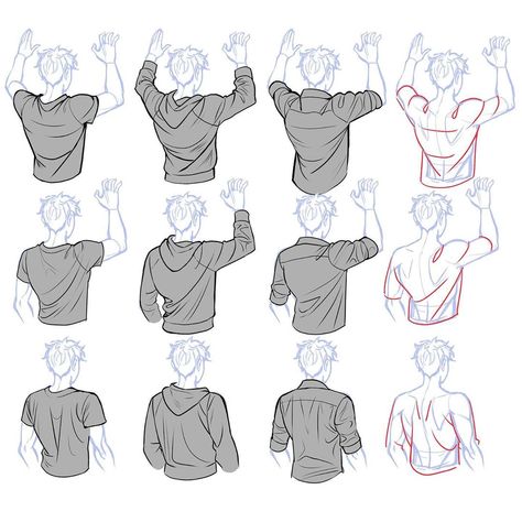 Back Of Clothes, Manga Reference, Clothing Sketches, 캐릭터 드로잉, Figure Drawing Reference, Back View, Drawing Clothes, Art Tutorials Drawing, Anime Poses Reference